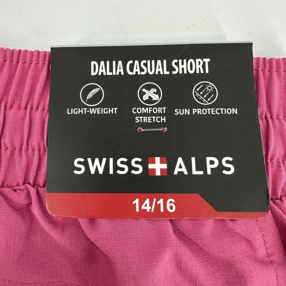 Swiss Alps Dalia Casual Shorts Pink Ripstop Stretch Girls 14/16 MGS3167 NWT